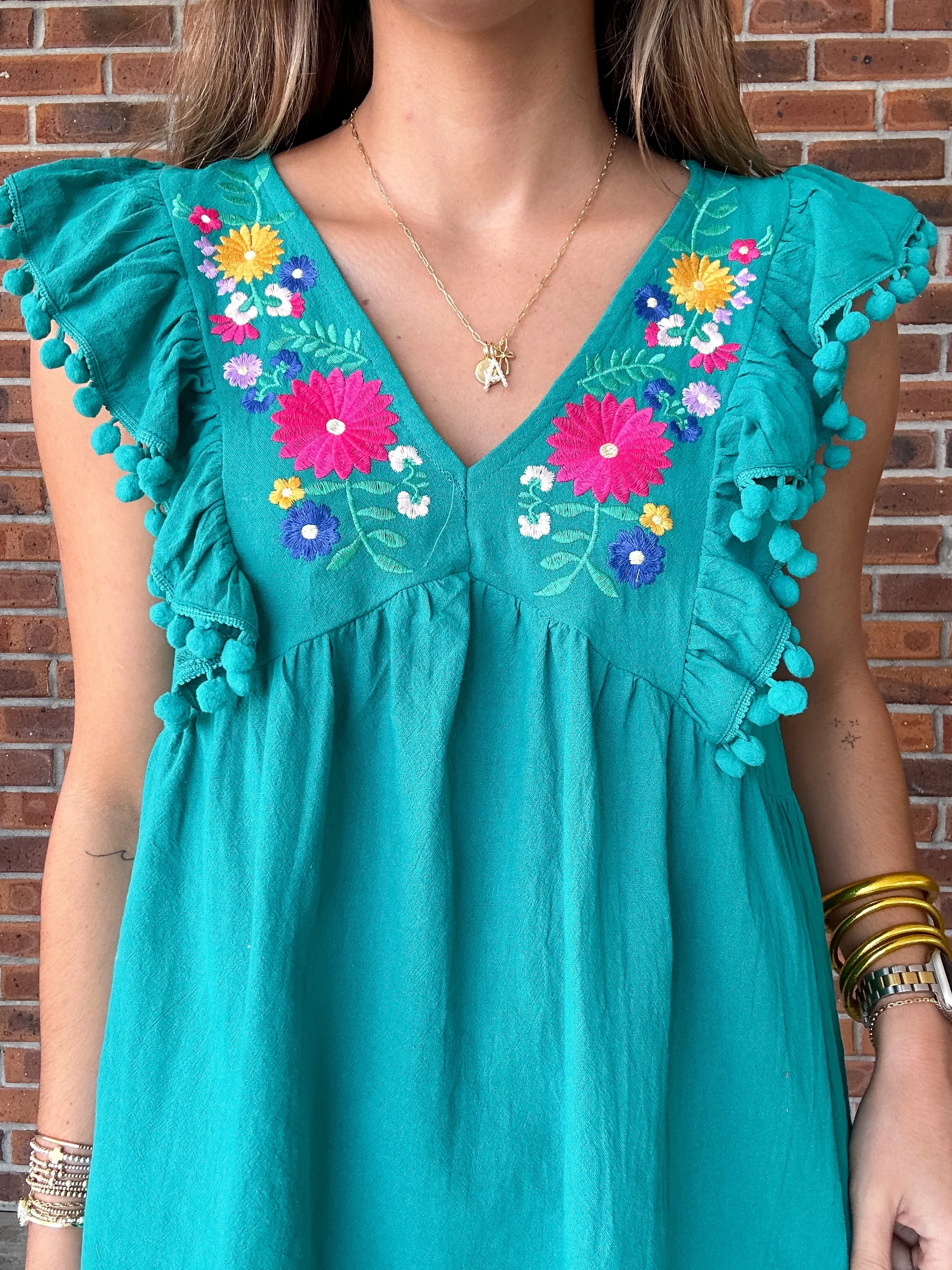 Umgee Embroidered Tassel Tank