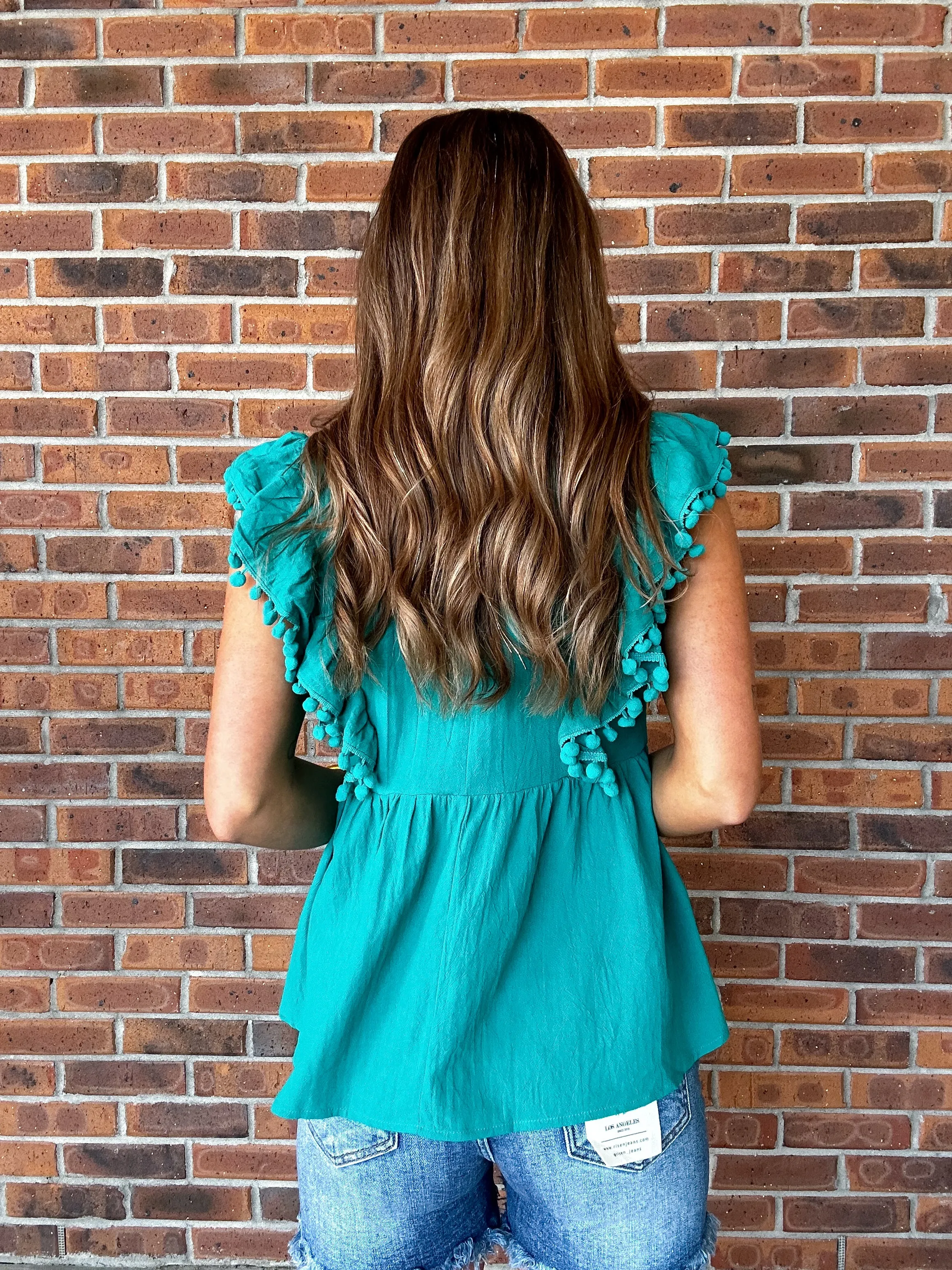 Umgee Embroidered Tassel Tank