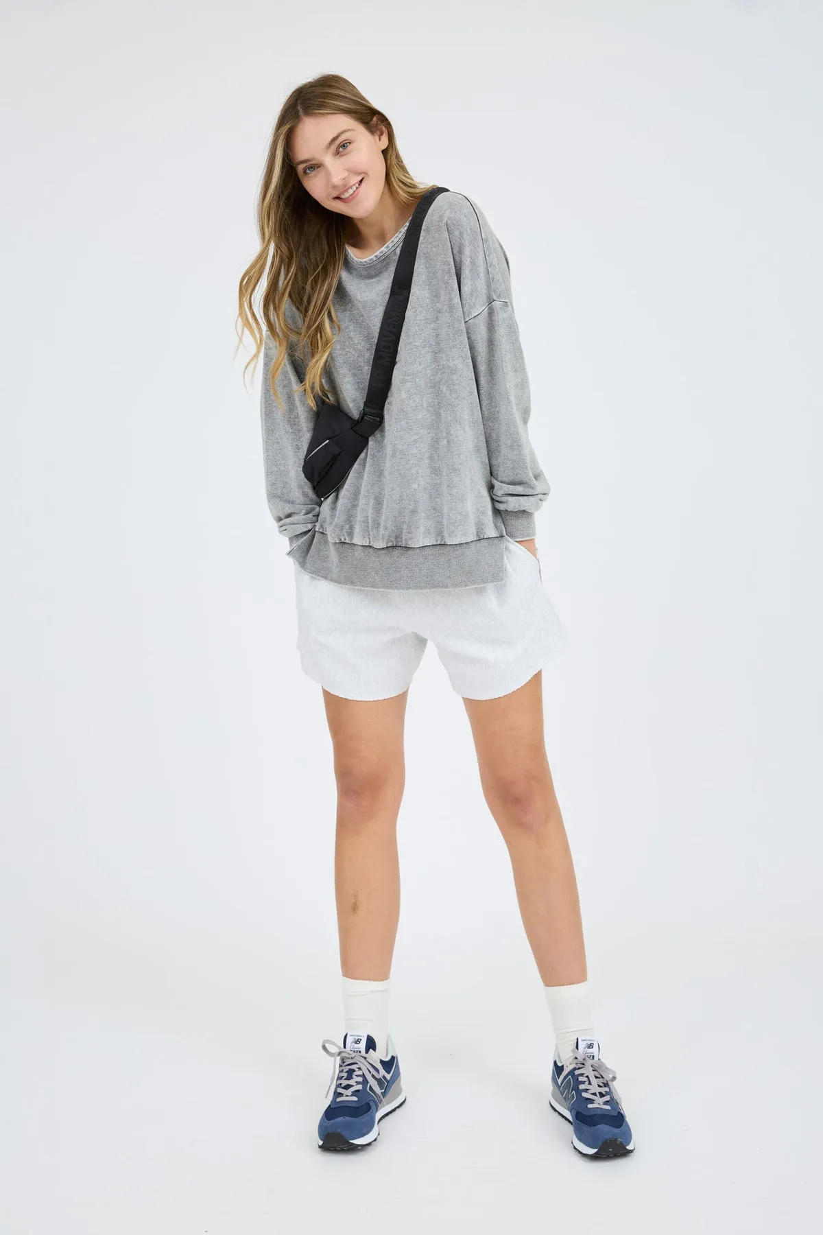 Washed Crewneck Sweatshirt - Gray