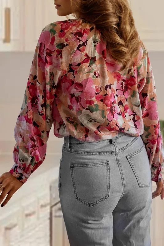 What A Lovely Day Pink Floral Top