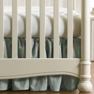 Willow Green Linen Crib Skirt (Gathered) 16" Drop