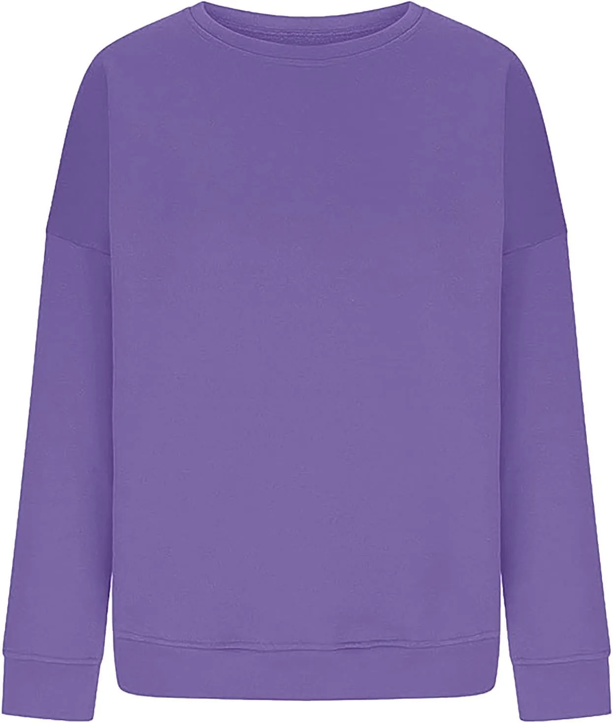 Womens Oversized Crewneck Sweatshirts Comfort Sweatshirt Pullover Tops Solid Color Cute Hoodie Teen Girls Clothes