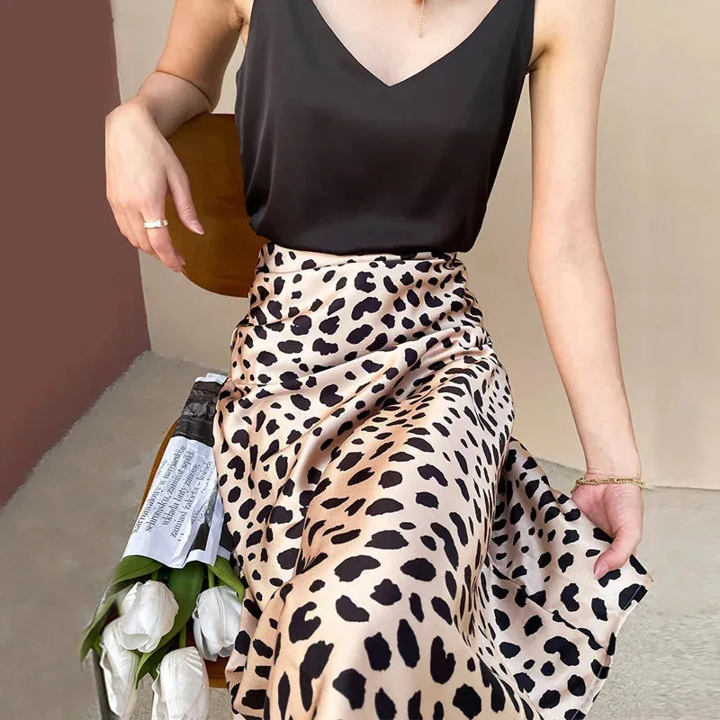 Women's Skirt Leopard Print A-line High Waist