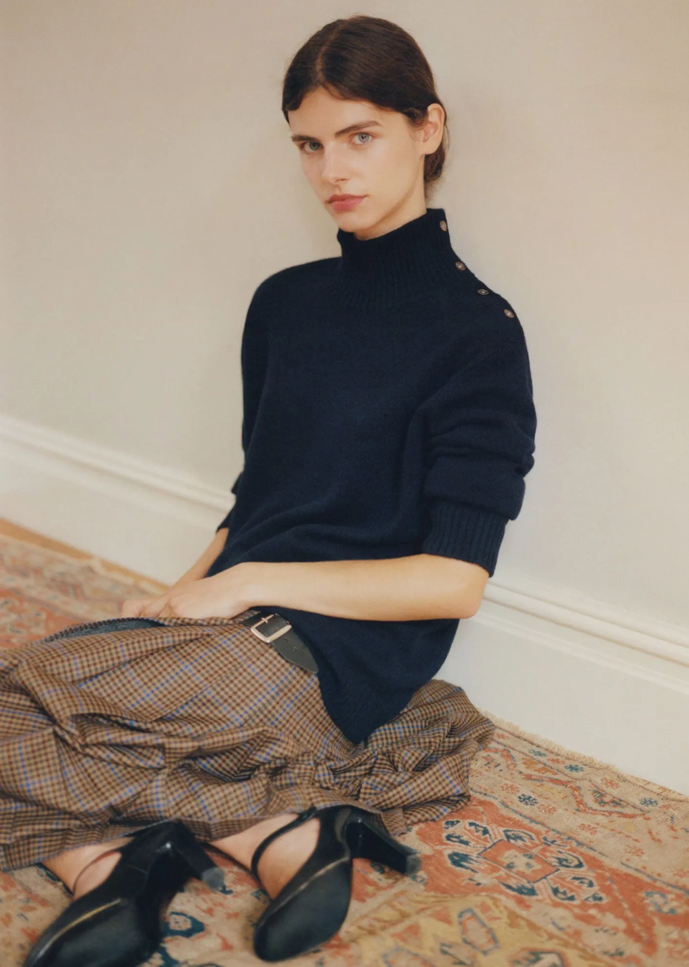 WOMEN'S WOOL KILT - BEIGE TARTAN
