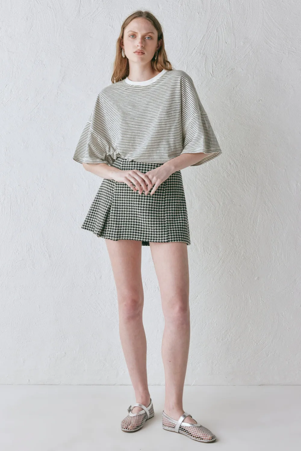 Yana Wool Mini Skirt Houndstooth